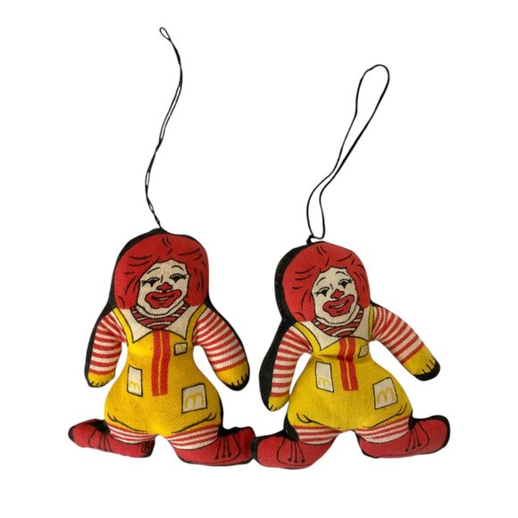 McDonald's Other - Vintage Ronald McDonald Plush Christmas Ornaments Set Of 2 1970s 1980s